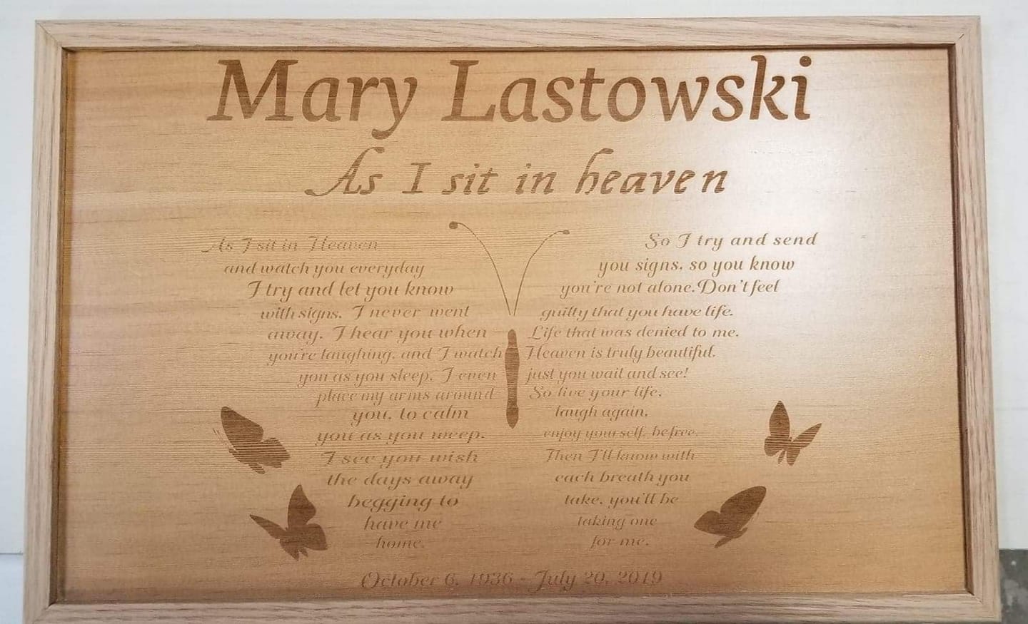 Laser engraved gift