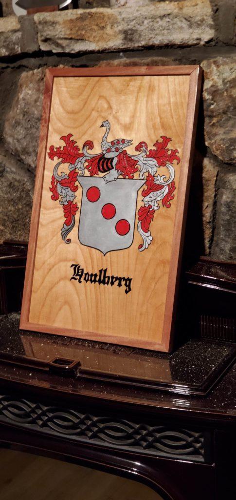 hand painted family crest