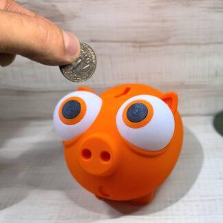 orange 3d printed piggy bank