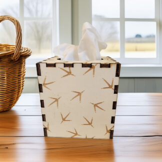 Laser Engraved Chicken Track Tissue Box Cover
